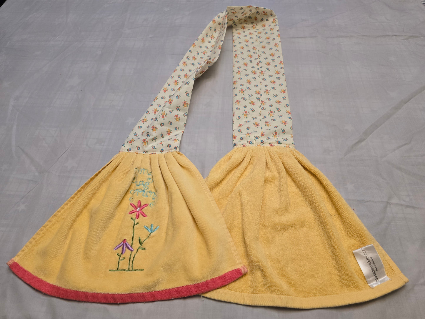 Kitchen Towel Scarf- Yellow Spring has sprung with pastel floral