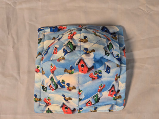 Microwave Cozy Bowl - Snow Birds and Birdhouses