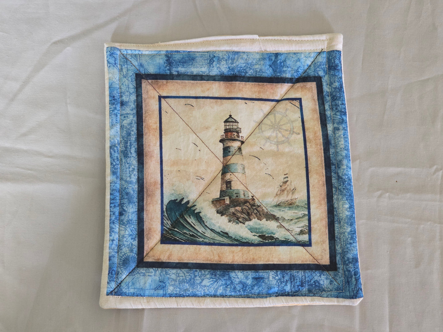 Pot-Holder Classic Sail Boats and Lighthouses #6