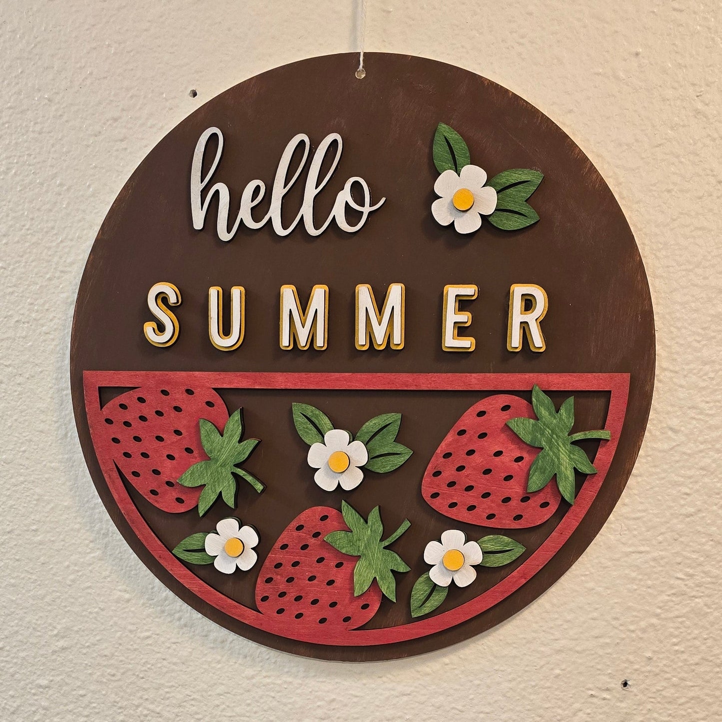 Hello Summer - Strawberry Wall Sign