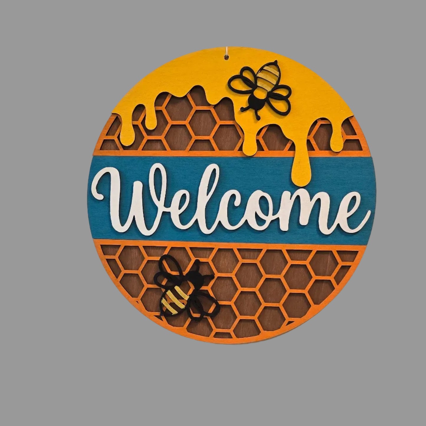 Welcome - Honey Bee Wall Sign