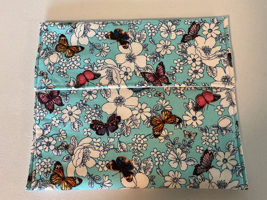 Potato bag/tortilla warmer-pink and blue butterflies