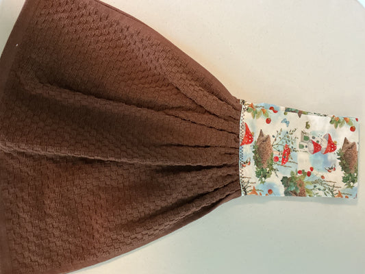Kitchen towel scarf-Hedgehog and mushrooms