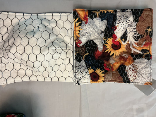 Plate cozy-chickens and roosters