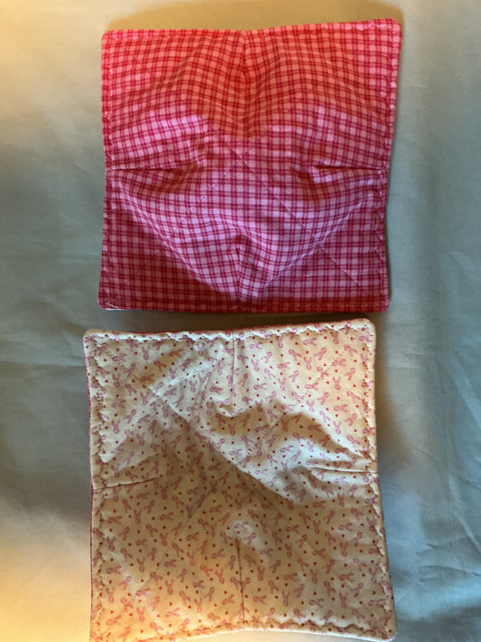 Plate cozy-breast cancer/pink plaid