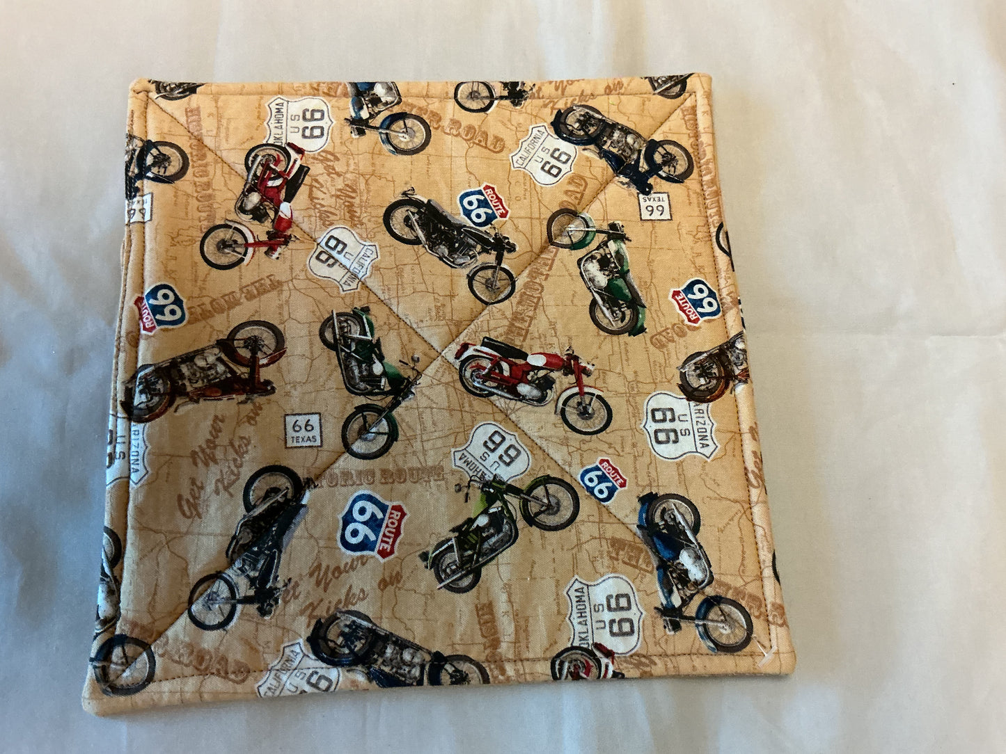 pot holder-classic motorcycles/on road map