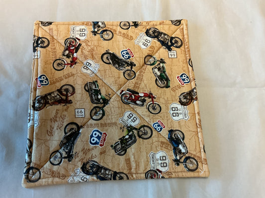pot holder-classic motorcycles/on road map