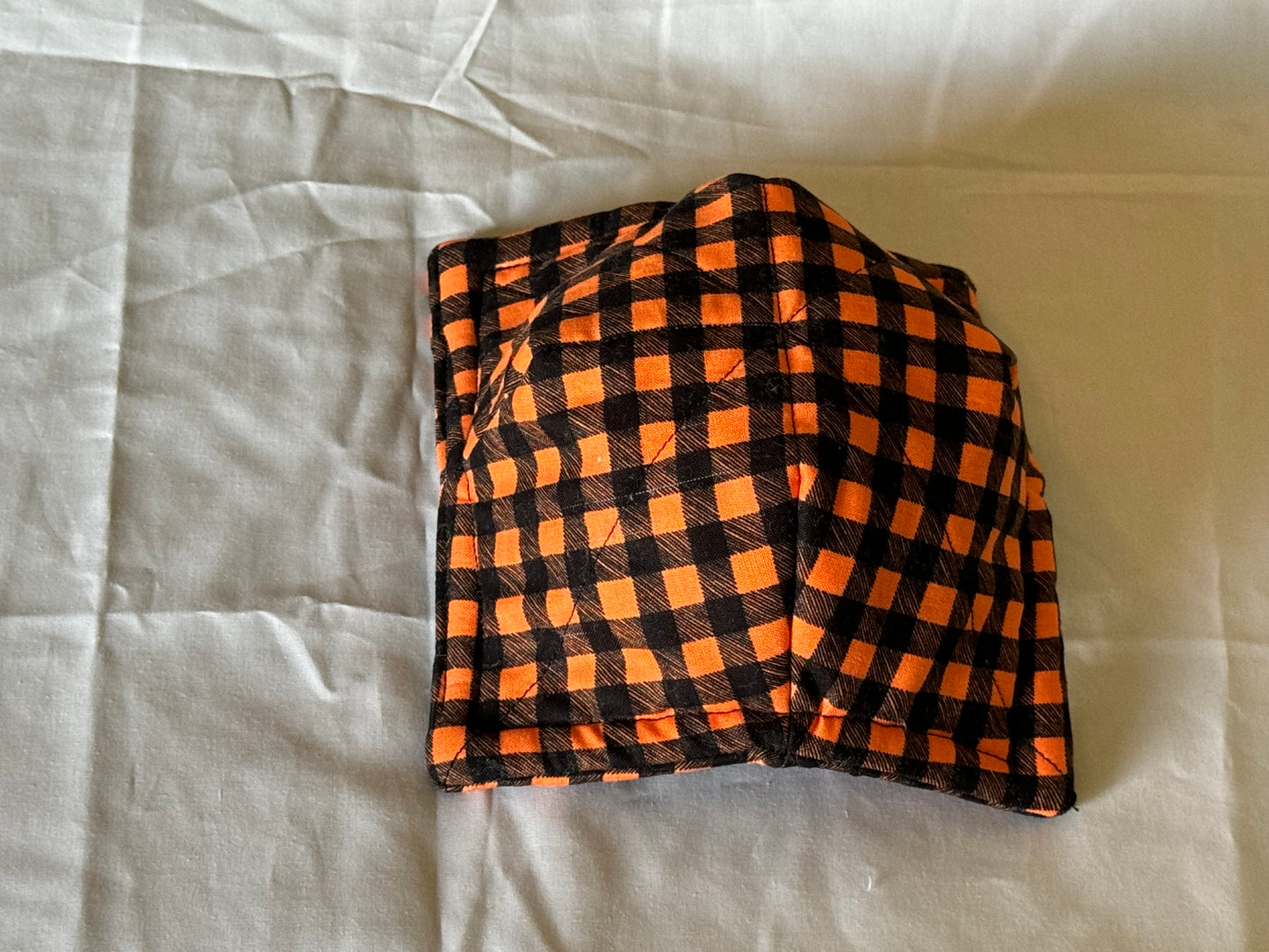 Microwavable Cozy Bowl-Halloween-black and orange plaid