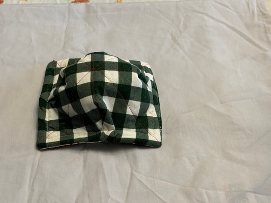 Microwavable Cozy Bowl-Rocking horse and teddy bear/green plaid