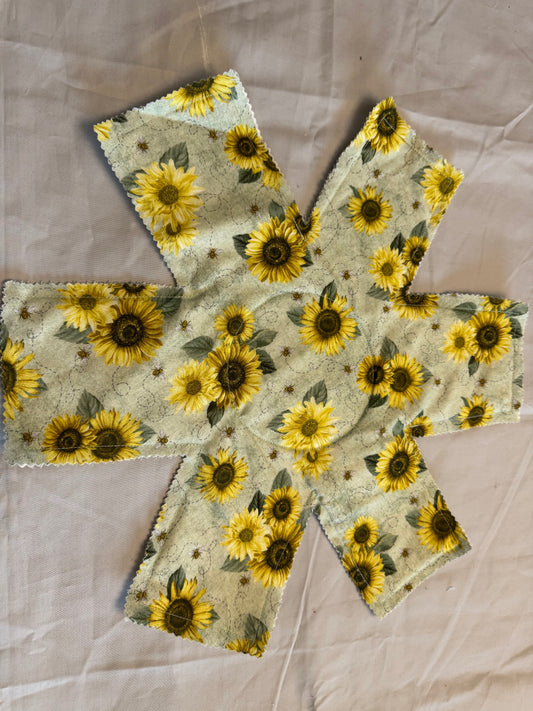 Kitchenware protector-mint green sunflowers with bees