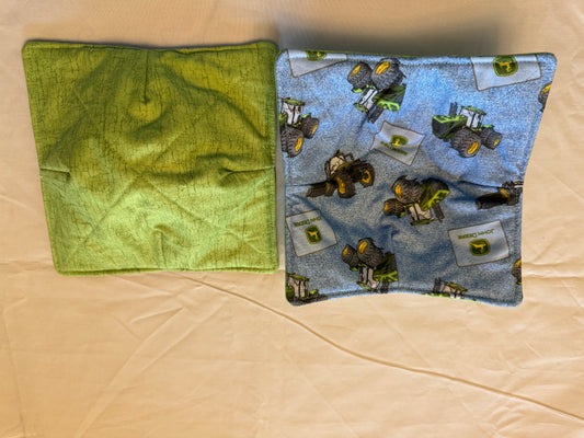 Plate cozy-John Deere denim/lime green