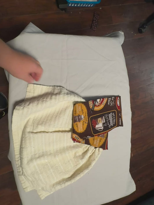 Towel scarf-coffee grinders/cream